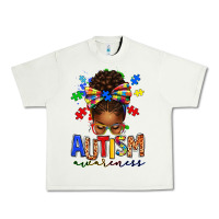 Pistachio autism awareness afro messy bun Urban Heavy Tee - texasbilliewilder