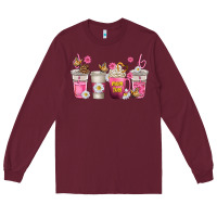 Burgundy mom fuel coffee cups Long Sleeve Tee - texasbilliewilder