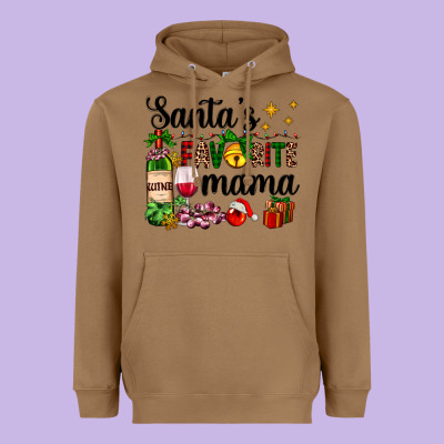 Santa's Favorite Mama Heavyweight Hoodie Designed By Adodesignshop