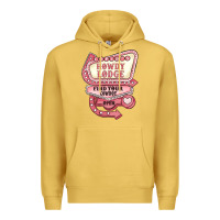 Antique Gold cupids howdy lodge find your cowboy open Premium Hoodie - MaliasSmallBusiness