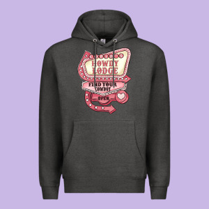 Cupids Howdy Lodge Find Your Cowboy Open Premium Hoodie Designed By Maliassmallbusiness