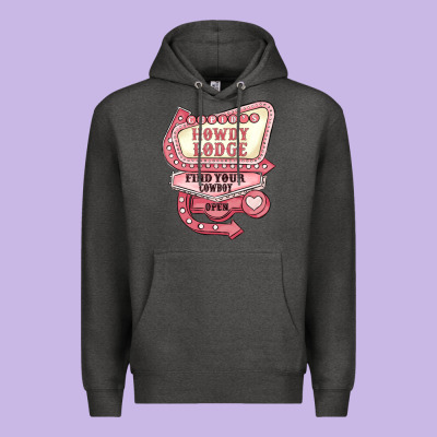 Cupids Howdy Lodge Find Your Cowboy Open Premium Hoodie Designed By Maliassmallbusiness