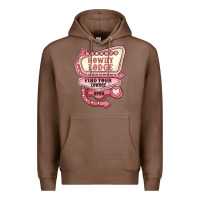 Chestnut cupids howdy lodge find your cowboy open Premium Hoodie - MaliasSmallBusiness