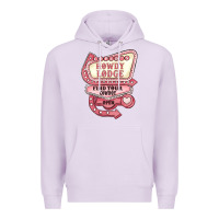 Lilac cupids howdy lodge find your cowboy open Premium Hoodie - MaliasSmallBusiness