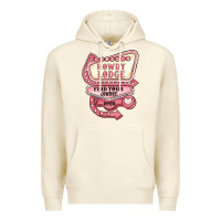 Sandshell cupids howdy lodge find your cowboy open Premium Hoodie - MaliasSmallBusiness