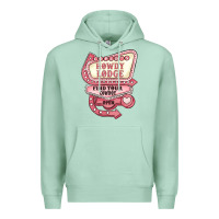 Seafoam cupids howdy lodge find your cowboy open Premium Hoodie - MaliasSmallBusiness