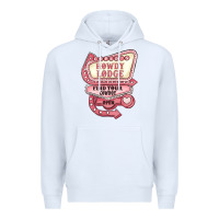 White cupids howdy lodge find your cowboy open Premium Hoodie - MaliasSmallBusiness