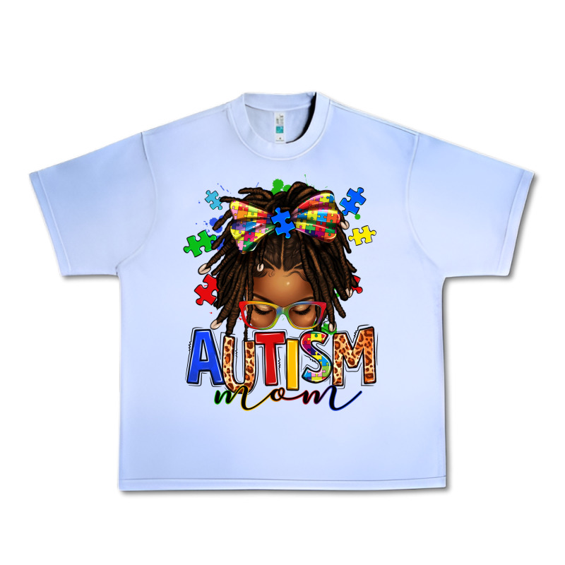 Autism Mom Afro Locs Messy Bun Urban Heavy Tee by texasbilliewilder | Teevron
