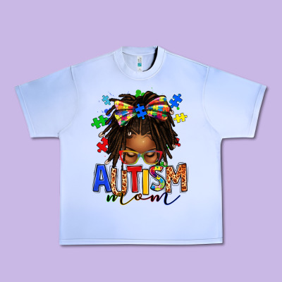 Urban Heavy Tee autism mom afro locs messy bun