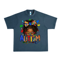 Midnight Navy autism mom afro locs messy bun Urban Heavy Tee - texasbilliewilder