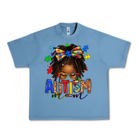 Pebble Blue autism mom afro locs messy bun Urban Heavy Tee - texasbilliewilder