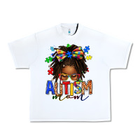 White autism mom afro locs messy bun Urban Heavy Tee - texasbilliewilder