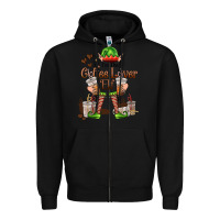 Black im the coffee lover elf Zipper Hoodie - FaDigitalArtStudio