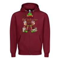 Burgundy im the coffee lover elf Zipper Hoodie - FaDigitalArtStudio