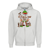 Dove Grey im the coffee lover elf Zipper Hoodie - FaDigitalArtStudio