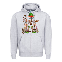 Heather Grey im the coffee lover elf Zipper Hoodie - FaDigitalArtStudio