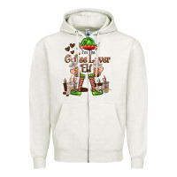 Oatmeal Heather im the coffee lover elf Zipper Hoodie - FaDigitalArtStudio