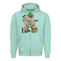 Seafoam im the coffee lover elf Zipper Hoodie - FaDigitalArtStudio