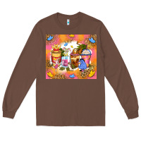 Chestnut cartoon characters coffee cups Long Sleeve Tee - Zillion Design Studio