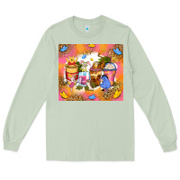 Matcha cartoon characters coffee cups Long Sleeve Tee - Zillion Design Studio