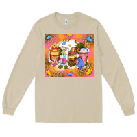 Mushroom cartoon characters coffee cups Long Sleeve Tee - Zillion Design Studio