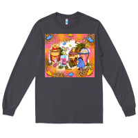 Smoke cartoon characters coffee cups Long Sleeve Tee - Zillion Design Studio