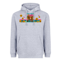 Heather Grey just a little moody long haired cow Heavyweight Hoodie - Jasminsmagicworld