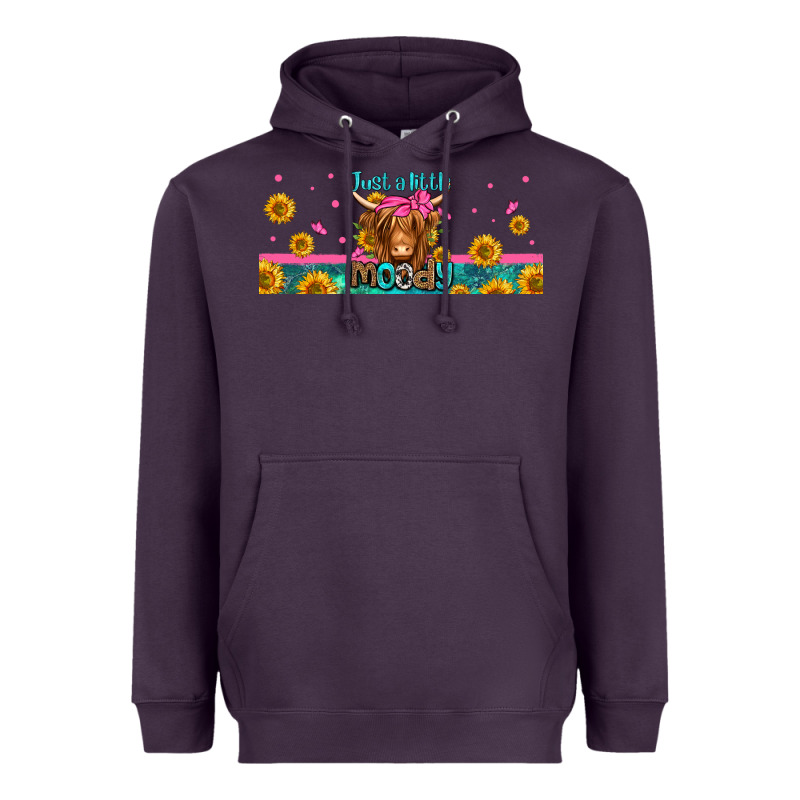 Just A Little Moody Long Haired Cow Heavyweight Hoodie by Jasminsmagicworld | Teevron