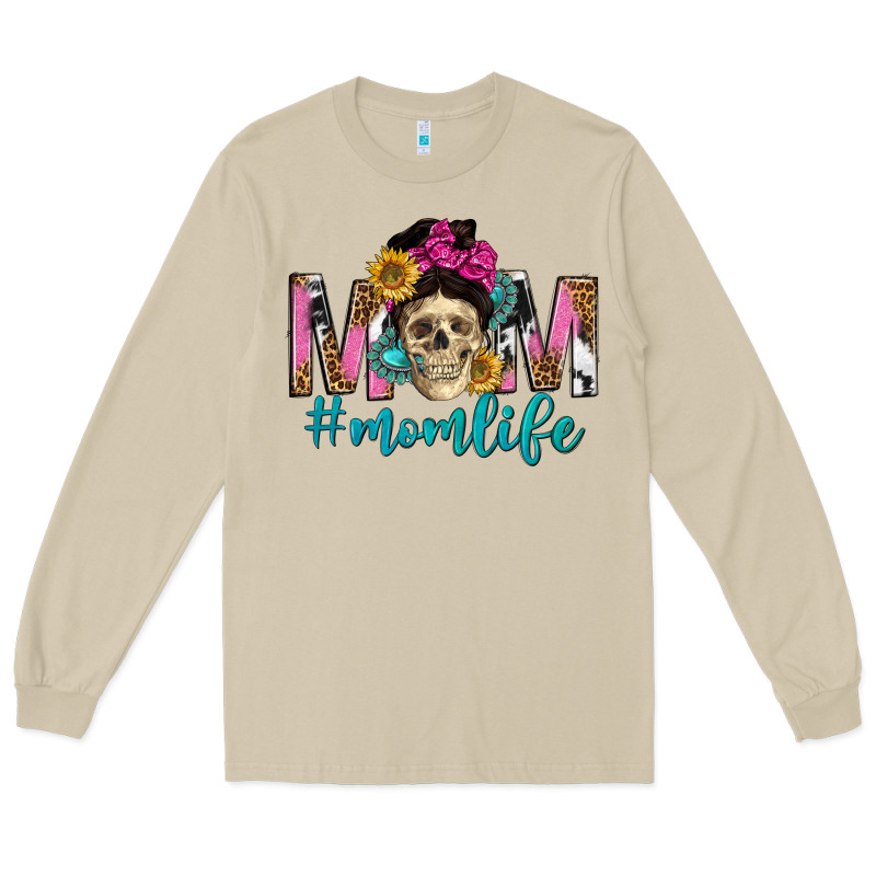 Mom Life With Skull Long Sleeve Tee by texasbilliewilder | Teevron