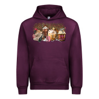 Mauve Wine Hair Dresser Coffee Cups Urban Hoodie - MaliasSmallBusiness