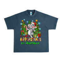 Midnight Navy i want a hippopotamus for christmas Urban Heavy Tee - Zillion Design Studio