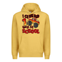 Antique Gold i crushed 100 days of school monster truck Premium Hoodie - MaliasSmallBusiness