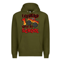 Army Green i crushed 100 days of school monster truck Premium Hoodie - MaliasSmallBusiness