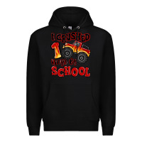 Black i crushed 100 days of school monster truck Premium Hoodie - MaliasSmallBusiness