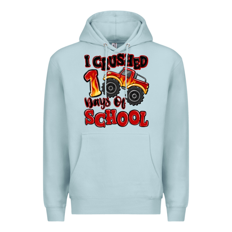 I Crushed 100 Days Of School Monster Truck Premium Hoodie by MaliasSmallBusiness | Teevron