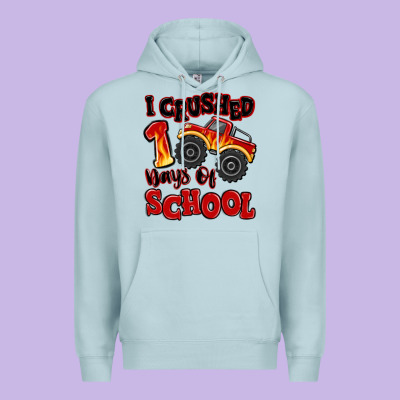 I Crushed 100 Days Of School Monster Truck Premium Hoodie Designed By Maliassmallbusiness