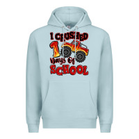 Blue Mist i crushed 100 days of school monster truck Premium Hoodie - MaliasSmallBusiness