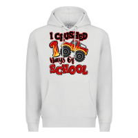 Dove Grey i crushed 100 days of school monster truck Premium Hoodie - MaliasSmallBusiness