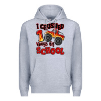 Heather Grey i crushed 100 days of school monster truck Premium Hoodie - MaliasSmallBusiness