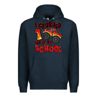 Navy i crushed 100 days of school monster truck Premium Hoodie - MaliasSmallBusiness