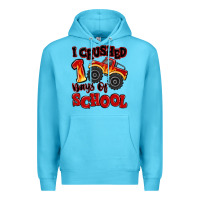 Ocean Blue i crushed 100 days of school monster truck Premium Hoodie - MaliasSmallBusiness