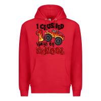 Red i crushed 100 days of school monster truck Premium Hoodie - MaliasSmallBusiness