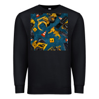 Black construction vehicles seamless pattern Premium Sweatshirt - BundleAndBundleShop