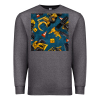 Charcoal Heather construction vehicles seamless pattern Premium Sweatshirt - BundleAndBundleShop