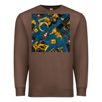 Chestnut construction vehicles seamless pattern Premium Sweatshirt - BundleAndBundleShop
