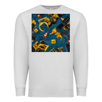 Dove Grey construction vehicles seamless pattern Premium Sweatshirt - BundleAndBundleShop