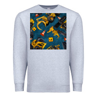 Heather Grey construction vehicles seamless pattern Premium Sweatshirt - BundleAndBundleShop