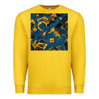 Lemon construction vehicles seamless pattern Premium Sweatshirt - BundleAndBundleShop