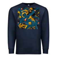 Navy construction vehicles seamless pattern Premium Sweatshirt - BundleAndBundleShop