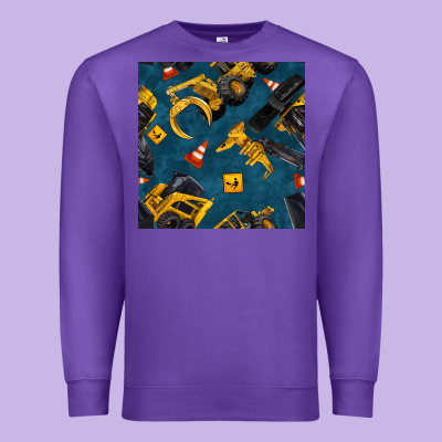Construction Vehicles Seamless Pattern Premium Sweatshirt Designed By Bundleandbundleshop